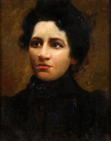 ARTISTA DEL XIX SECOLO Ritratto di donna. Olio su tela . Cm 32,00 x 40,00. ....