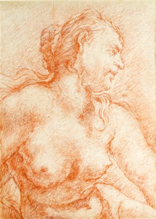 TIEPOLO GIOVANNI BATTISTA (1696 - 1770) Figura femminile. Sanguigna su carta...
