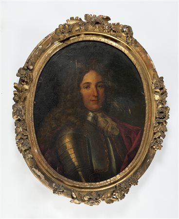 ARTISTA PIEMONTESE DEL XVIII SECOLO Ritratto di gentiluomo con armatura. Olio...