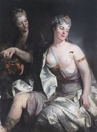 PITTORE FRANCESE DEL XVIII SECOLO Pomona. Olio su tela . Cm 94,00 x 128,00.