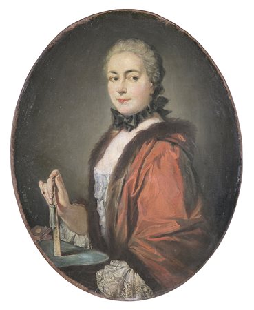 ARTISTA NORDEUROPEO DEL XVIII SECOLO Ritratto di gentildonna. Olio su tela ....