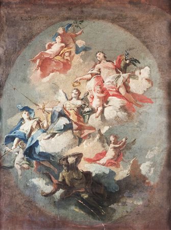 CARLONE CARLO INNOCENZO (1686 - 1775) Attribuito a. Scena allegorica. Olio su...