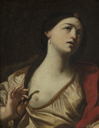 PITTORE EMILIANO DEL XVII SECOLO Morte di Cleopatra. . Olio su tela . Cm...