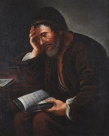 KUPECKY JAN (1667 - 1740) Ritratto d'uomo di profilo. Olio su tela . Cm 65,50...