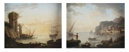 LACROIX DE MARSEILLE CHARLES FRANCOIS (1700 - 1782) Attribuito a. Coppia di...