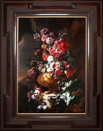 CASISSA NICOLA (1680 - 1730) Natura morta di fiori. Olio su tela . Cm 75,00 x...