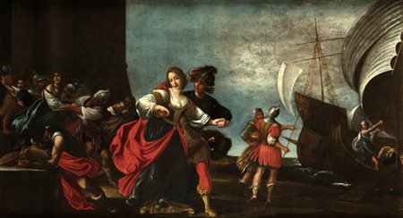 TIARINI ALESSANDRO (1577 - 1668) Il ratto di Elena. Olio su tela . Cm 105,00...