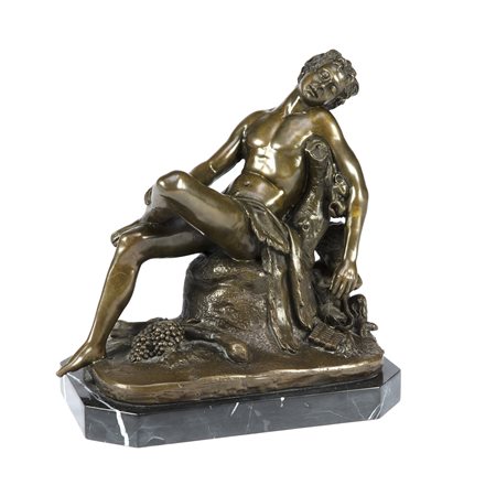 MANIFATTURA DEL XIX SECOLO Dioniso e Pan. Bronzo. Cm 33,00 x 26,00 x 22,00....