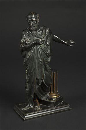 FRANCIA, XIX SECOLO Figura classica. Bronzo. Cm 36,50. Firmato alla base D....