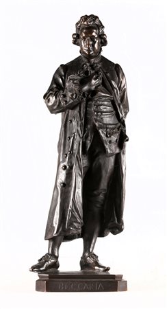 GRANDI GIUSEPPE (1843 - 1894) Cesare Beccaria. . Bronzo. Cm 54,00. Titolato...