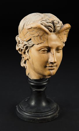 BOSCHETTI BENEDETTO (1820 - 1860) Attribuito a. Testa di Mercurio. Marmo. Cm...