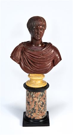 BOSCHETTI BENEDETTO (1820 - 1860) Attribuito a. Busto di Cesare in pietra...