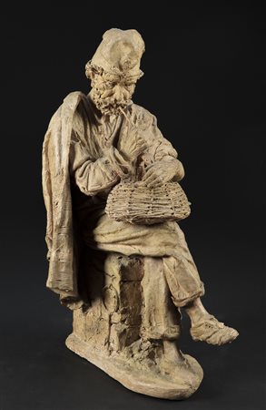 PLASTICATORE ITALIANO DEL XIX SECOLO Pescatore. Terracotta. Cm 33,00 x 60,00...