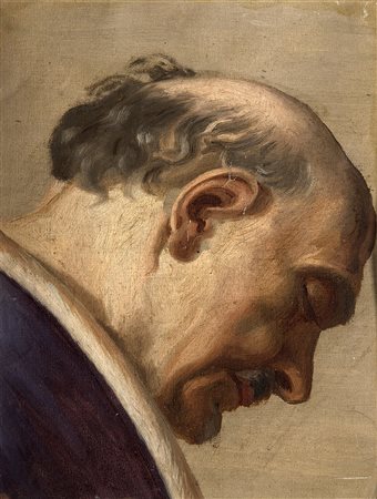 ARTISTA DEL XIX SECOLO Studio di testa. Olio su cartone pressato. Cm 24,00 x...