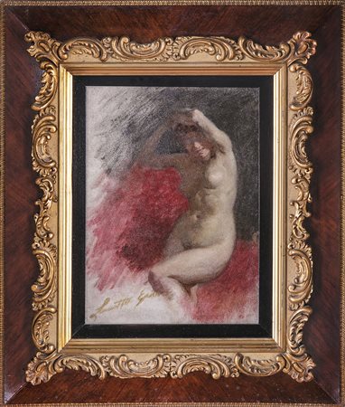 LANCEROTTO EGISTO (1847 - 1916) Nudo femminile. 1880. Olio su tela . Cm 50,00...