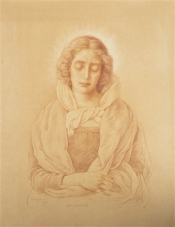 GEORGIEV BORIS (1888 - 1962) Maternità. Sanguigna su carta . Cm 35,00 x...