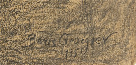 GEORGIEV BORIS (1888 - 1962) Santone e donna. Carboncino su carta. Cm 46,00 x...