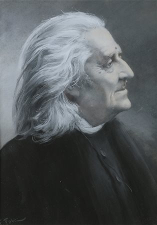 FABBI FABIO (1861 - 1946) Liszt. Tecnica mista su carta. Cm 48,00 x 38,00....