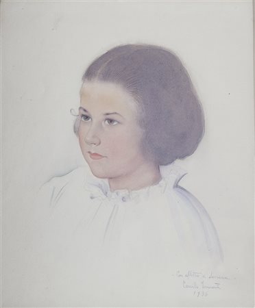INNOCENTI CAMILLO (1871 - 1961) Ritratto di bimbo. 1936. Acquarello su carta....