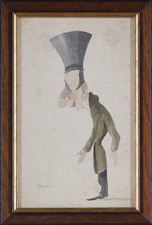 BOLDINI GIOVANNI (1842 - 1931) Signor Longhi. Acquarello su carta. Cm 18,00 x...