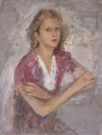 MONTI CESARE (1891 - 1959) Senza titolo. 1935. Olio su tela . Cm 60,00 x...