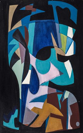 EDOARDO GIORDANO 1904 - 1974 Senza titolo, 1951 Olio su tela, cm. 135 x 85...