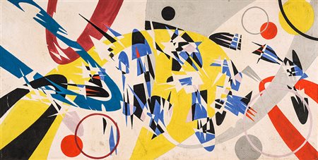 EDOARDO GIORDANO 1904 - 1974 Senza titolo, 1954 Olio su tela, cm. 50 x 100...