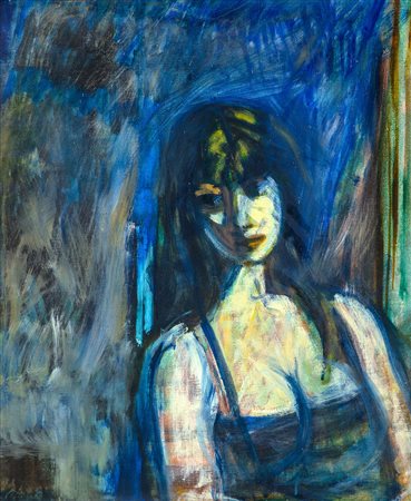 ARMANDO PIZZINATO 1910 - 2004 Figura femminile, 1962 Olio su tela, cm. 60 x...