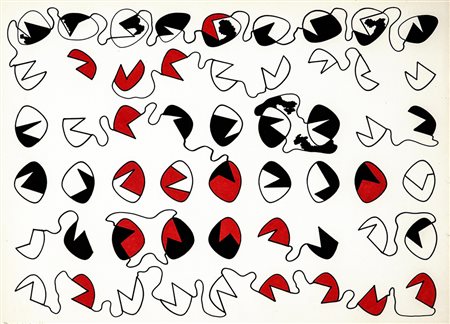 ANGELO BOZZOLA 1921 - 2010 Senza titolo, 1971 Pennarelli su cartoncino, cm....