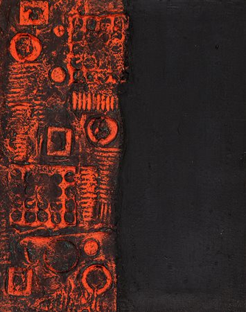 ENRICO BORDONI 1904 - 1969 Senza titolo, 1966 Tecnica mista su tela, cm. 50 x...