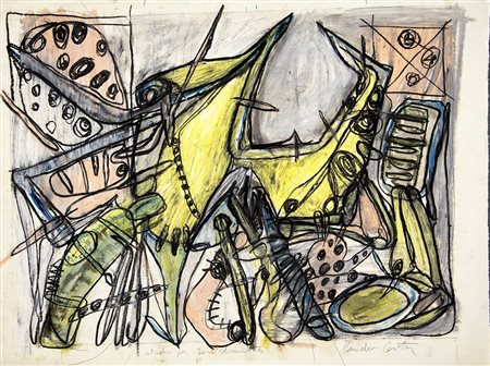 CLAUDIO COSTA 1942 - 1995 Studio per Don Chisciotte Tecnica mista su carta,...