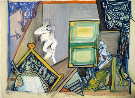 CLAUDIO COSTA 1942 - 1995 Studio per interno Tecnica mista su carta, cm. 47 x...