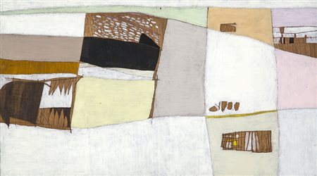 ANSELMO LEGNANI 1914 - 2003 Paese, 1953 Olio e inchiostro su tavola, cm. 35 x...