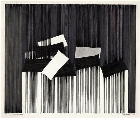 GIORGIO BOMPADRE 1929 - 2005 Studio, 1962 Tecnica mista su carta, cm. 46 x 55...