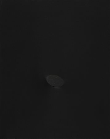 TURI SIMETI 1929 Un ovale nero, 1974 Acrilico su tela sagomata, cm. 50 x 40...