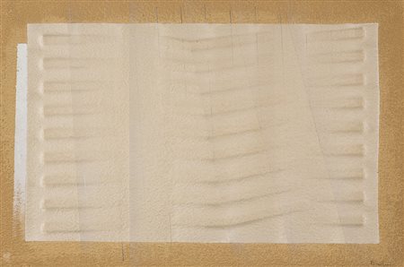 AGOSTINO BONALUMI 1935 - 2013 Bianco, 1987 Estroflessione seta e inchiostro...