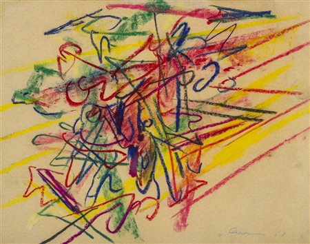 CLAUDIO OLIVIERI (1934) Senza titolo 1968 Pastello su carta 21,5 x 27,5 cm...