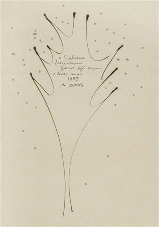 BRUNO MUNARI (1907 - 1998) Biglietto d'auguri di Natale 1986 Tecnica mista su...
