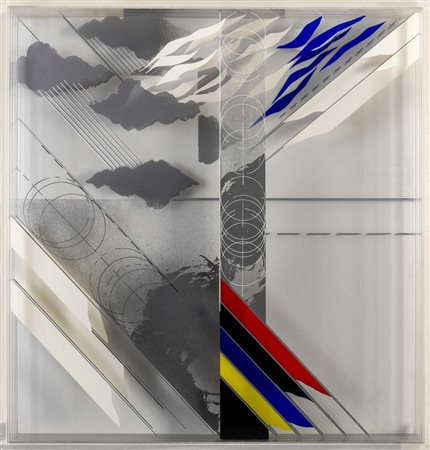 WALTER VALENTINI (1928) Figure e linee Multiplo in plexiglass multistrato,...