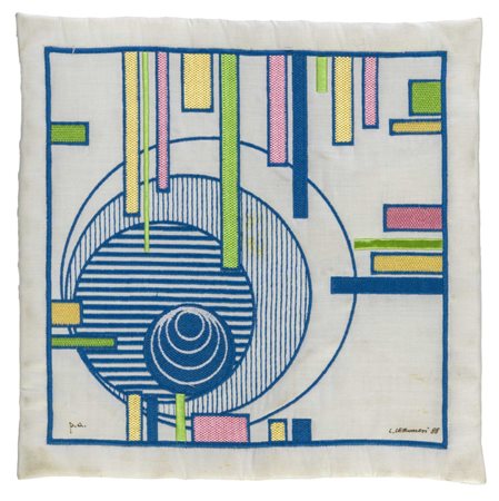 LUIGI VERONESI (1908 - 1998) Senza titolo 1988 Multiplo in stoffa ricamato,...