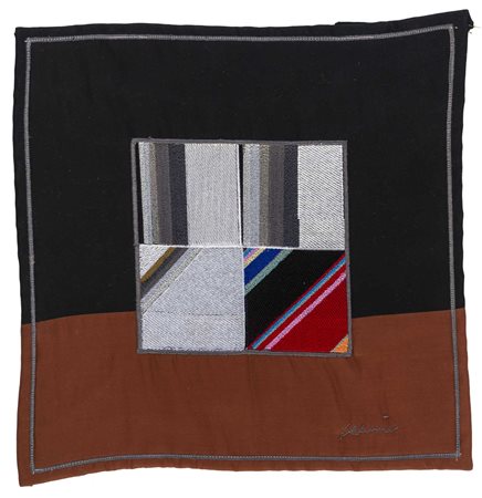 EUGENIO CARMI (1920 - 2016) Probabilmente 1989 Multiplo in stoffa ricamato,...