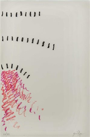 GIORGIO GRIFFA (1936) Senza titolo Serigrafia, es. 59/99 31 x 21 cm Firmata a...