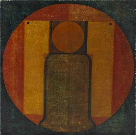HEINZ WAIBL (1931) Luna piena 1966 Olio su tela 45 x 45 cm Firmato e datato...