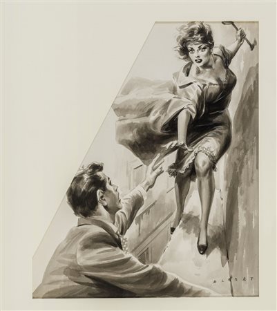 RINO ALBERTARELLI (1908 - 1974) Il salvataggio 1956 c. Inchiostro e tempera...