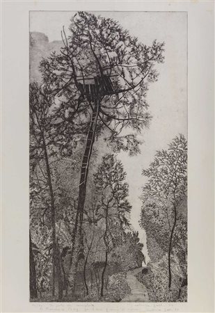 FEDERICA GALLI (1932 - 2009) Il posto dei cacciatori 1974 Acquaforte su...