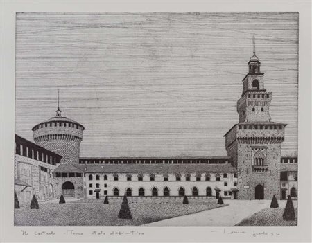 FEDERICA GALLI (1932 - 2009) Castello Sforzesco 1992 Acquaforte su zinco,...