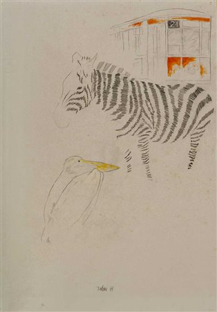 EMILIO TADINI (Milano 1927 - Milano 2002) Senza titolo 1971 Tecnica mista,...