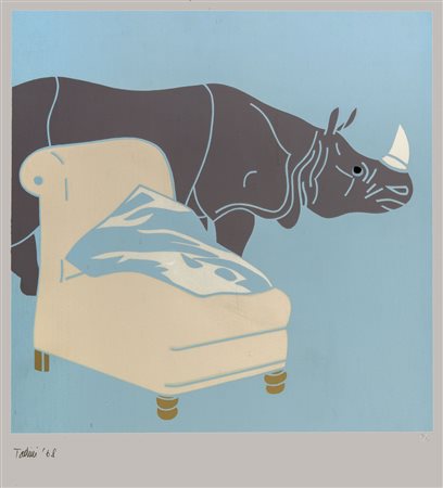 EMILIO TADINI (Milano 1927 - Milano 2002) Vita di Voltaire 1968 Serigrafia,...