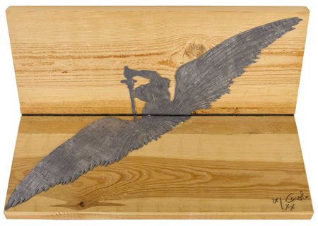 MARIO CEROLI L'angelo vendicatore 1997 Intaglio a mano da lastra di piombo...