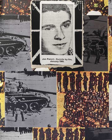 JOE TILSON (1928) Jan Palach: Suicide by fire, January 1969 1969 Serigrafia...